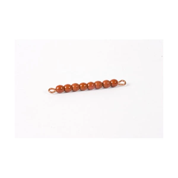 Barre de 8 en perles de verre individuelles : Marron