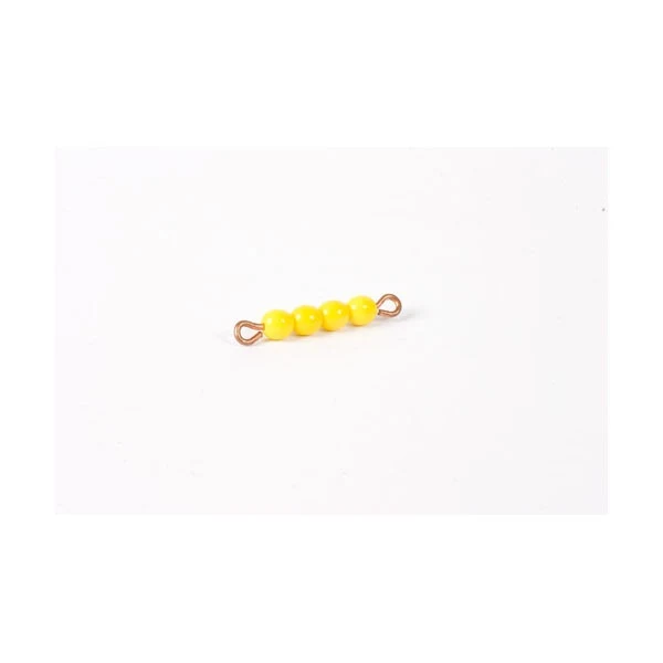 Barre de 4 en perles de verre individuelles : Jaune