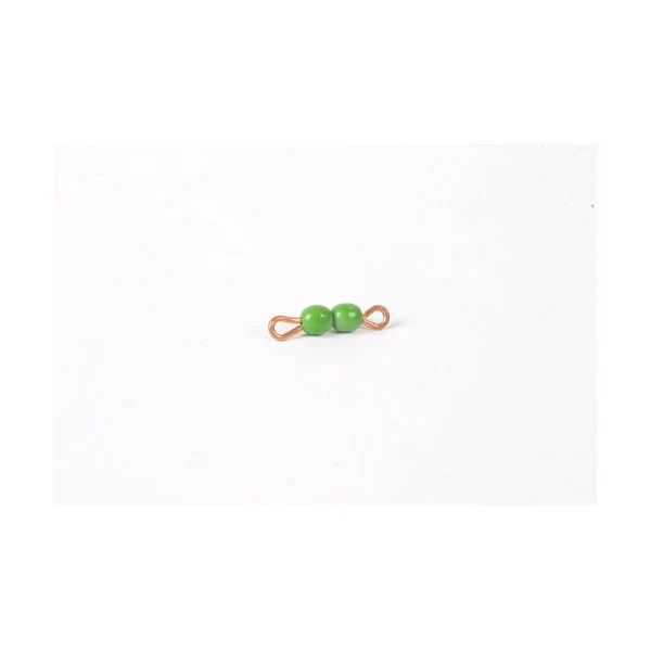 Barre de 2 en perles de verre individuelles : Vert