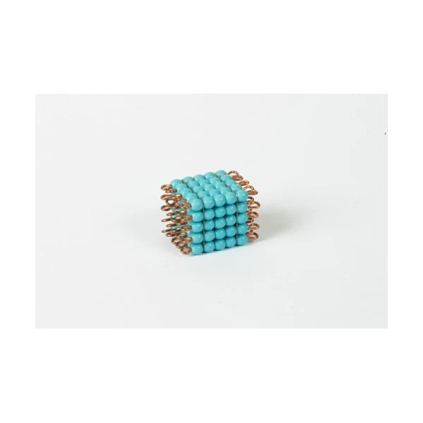 Cube de 5 en perles de verre individuelles : bleu clair