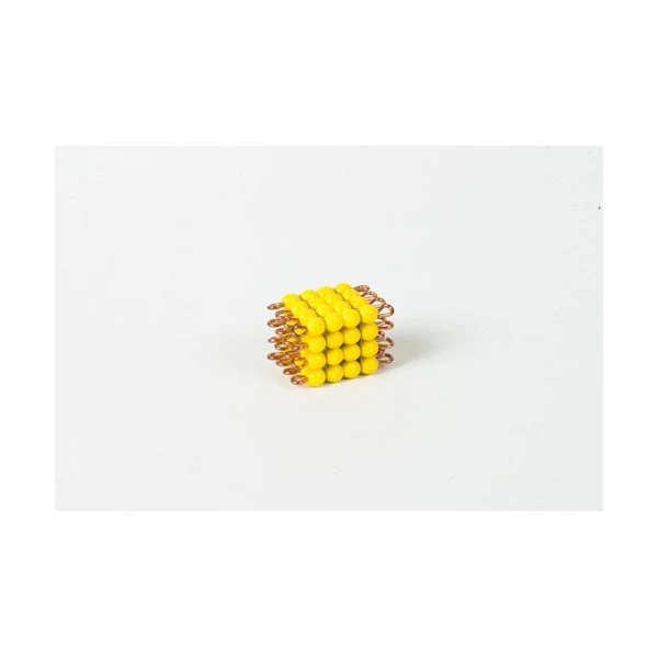 Cube de 4 en perles de verre individuelles : jaune