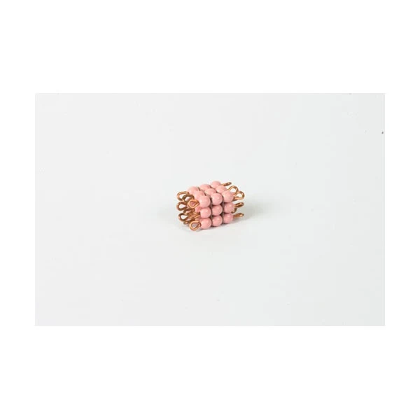 Cube de 3 en perles de verre individuelles : rose