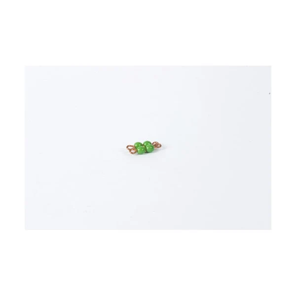Carré de 2 en perles de verre individuelles : vert