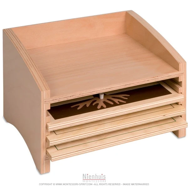 Cabinet de rangement des puzzles de botanique
