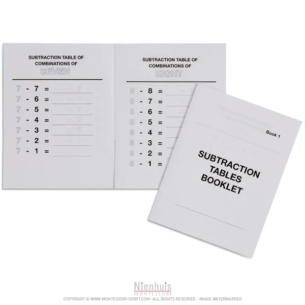 Livrets tables de soustraction n°1 (x24)