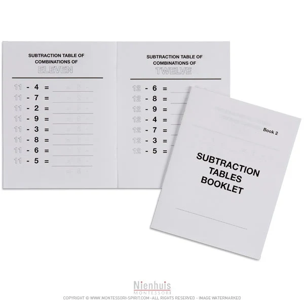Livrets tables de soustraction n°2 (x24)