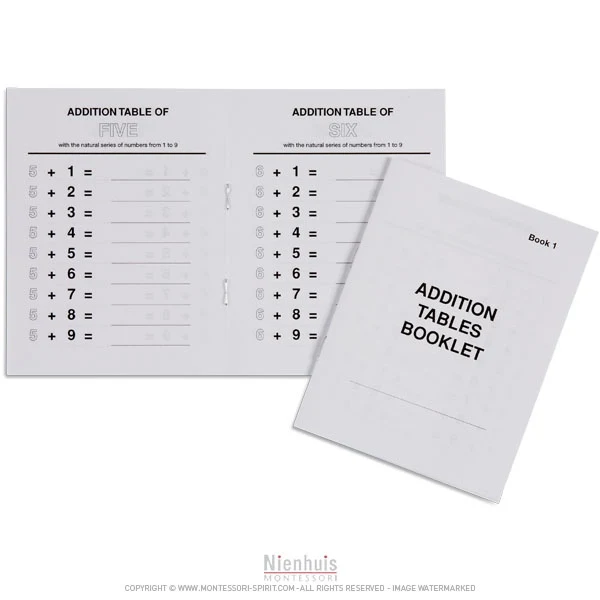 Livrets tables d'addition n°1 (x40)