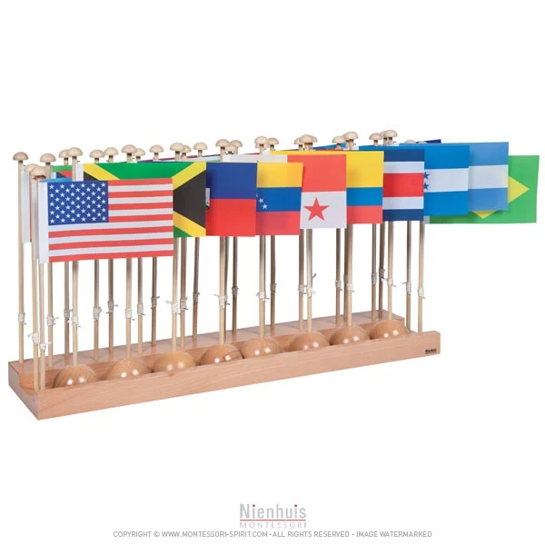 Présentoir des drapeaux des Amériques
