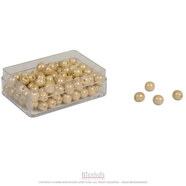 Boite de 100 perles individuelles en verre avec trou