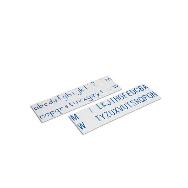 Alphabet imprimé script bleu
