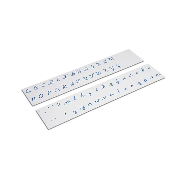 Alphabet imprimé : version cursif USA - bleu