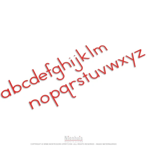 Alphabet mobile moyen : version script international - rouge