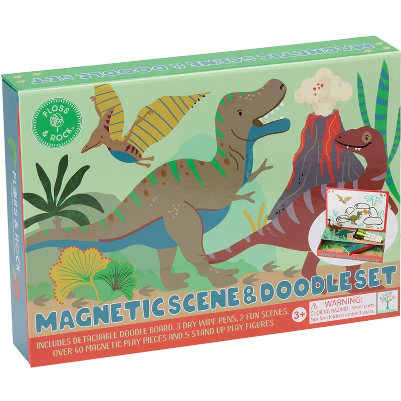 Floss & Rock Magnetisk Lege & Tegnesæt - Dino