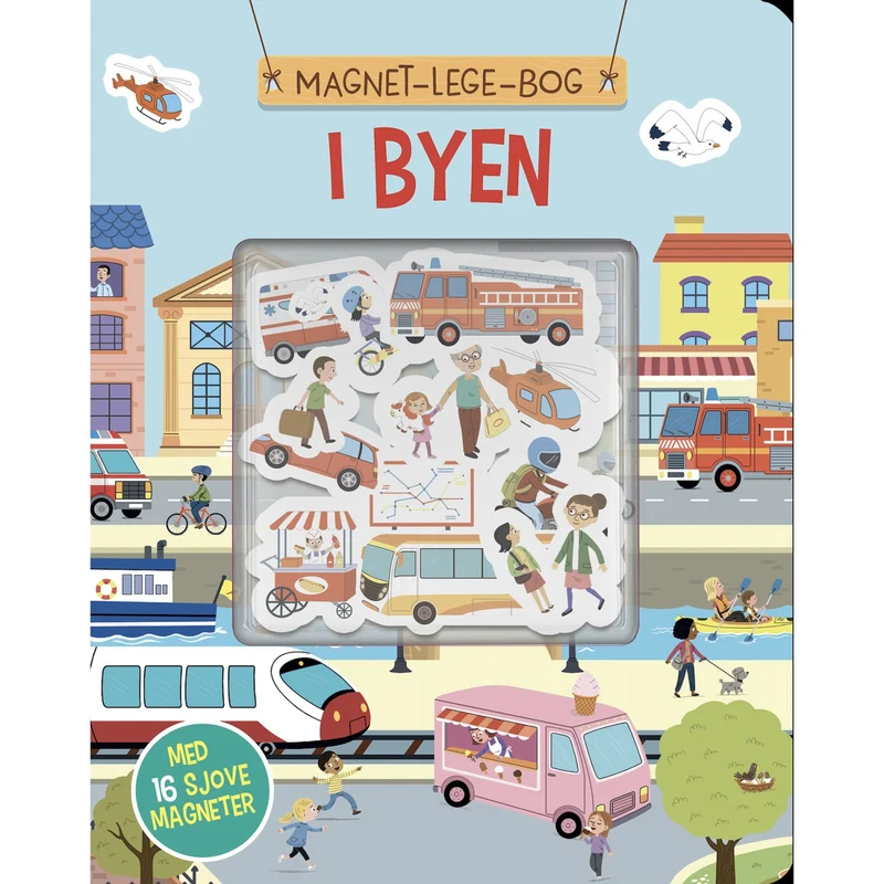 Forlaget Tukan Magnet-lege-bog: I Byen