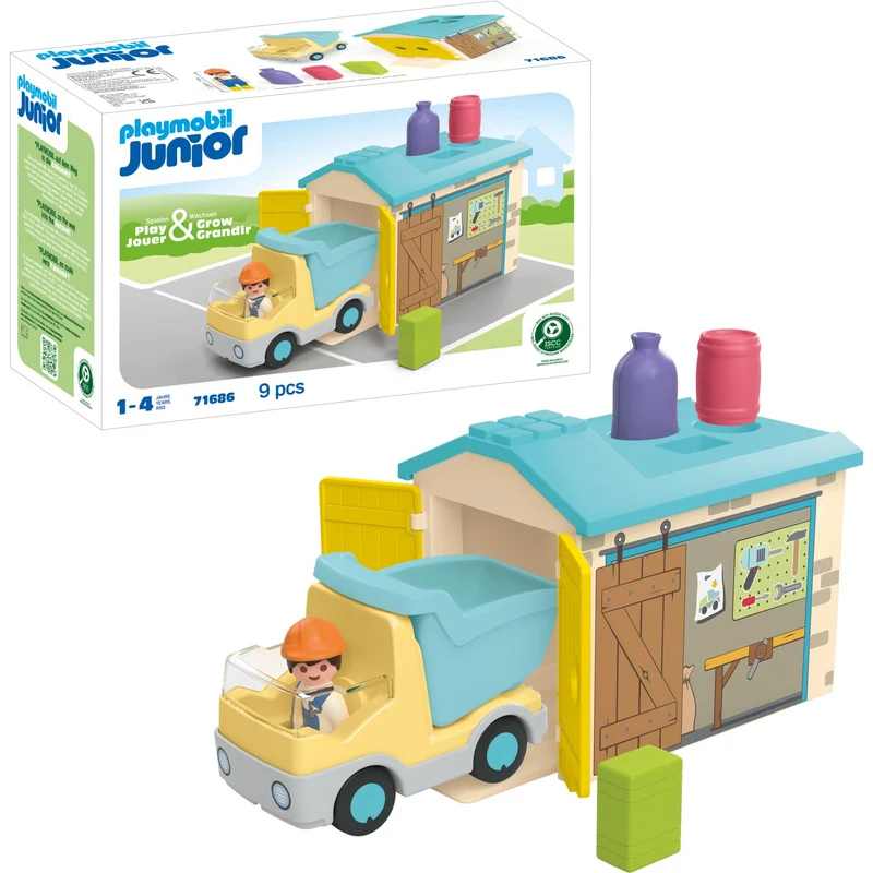 Playmobil® Junior Dump Lastbil With Sorting Garage