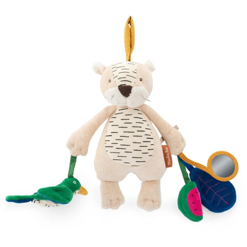 Moulin Roty Aktivitetstøjdyr Med Ophæng - Tigeren Baboo 26 Cm - La Forêt Mawa