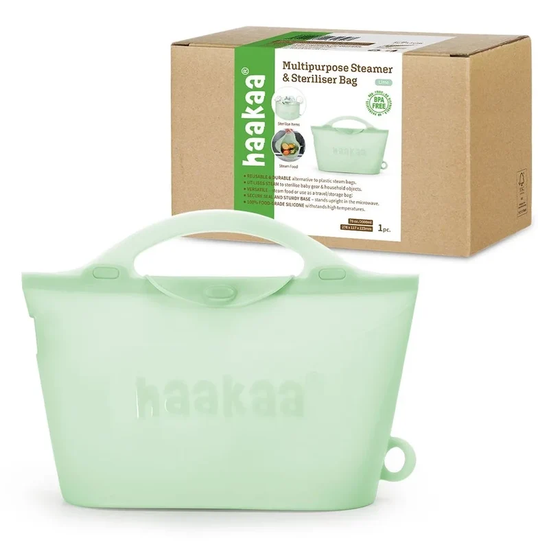 Haakaa Multipurpose Steamer & Steriliser Bag - Lime - 1Pc - 2000Ml