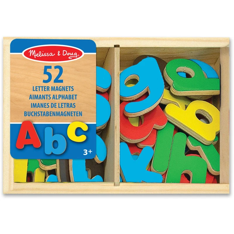Melissa & Doug Multifarvet Wooden Magnets Alphabet