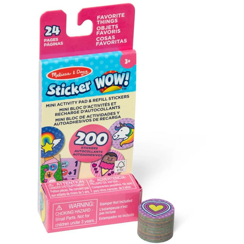 Melissa & Doug Lyserød Sticker Wow! Refill W/ Mini Pad Favorite Things