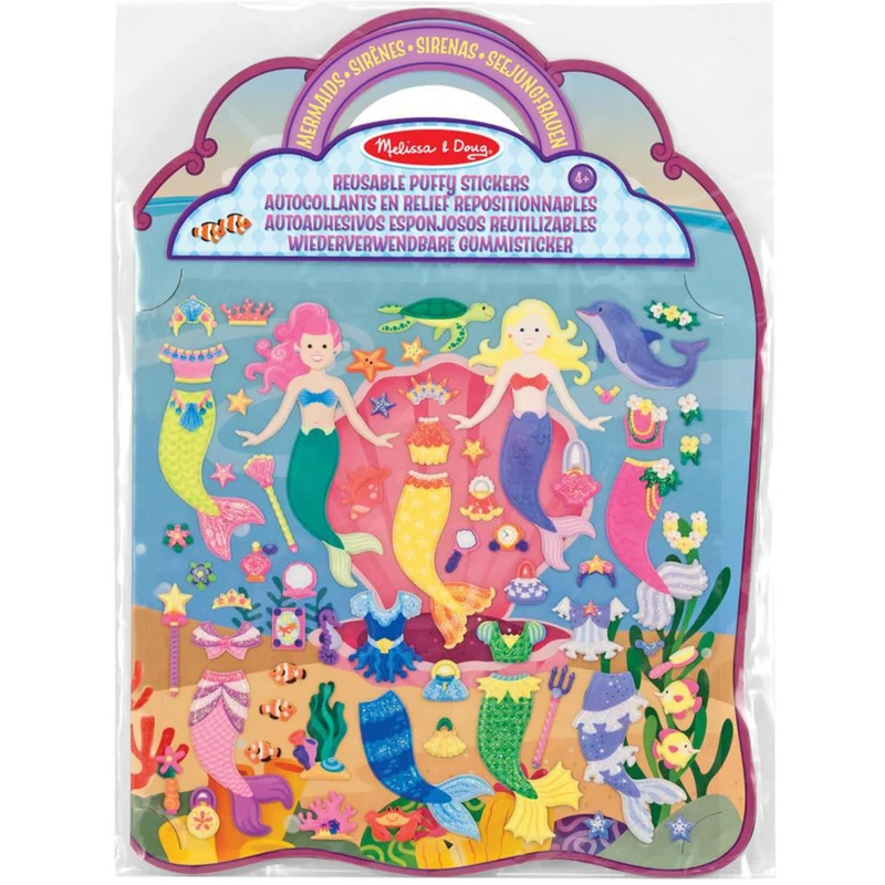 Melissa & Doug Multifarvet Puffy Sticker Playset Mermaid