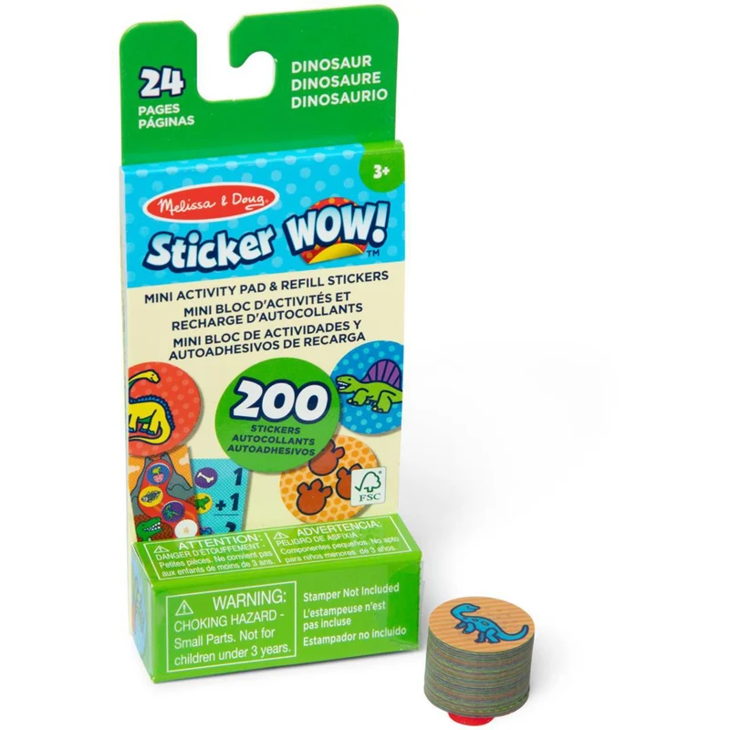 Melissa & Doug Grøn Sticker Wow! Refill W/ Mini Pad Dinosaur