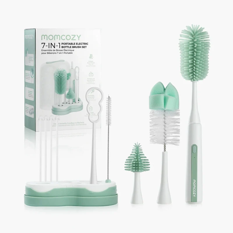 Momcozy Green LS003 7 In 1 Baby Flaske Børste Sæt