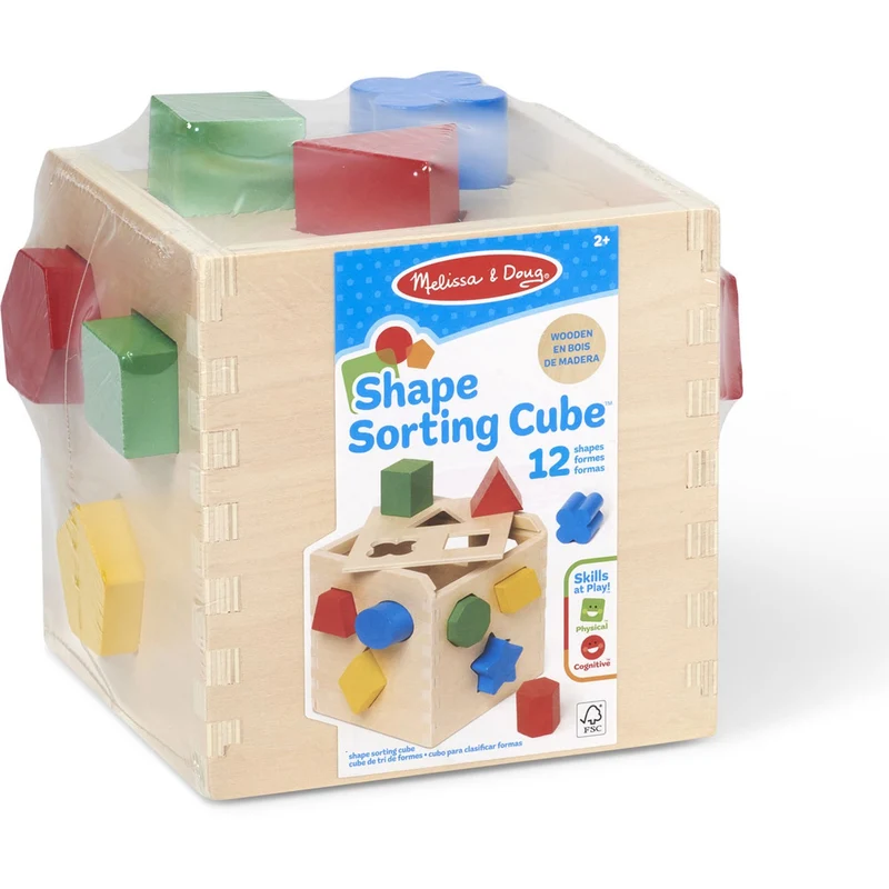 Melissa & Doug Multifarvet Sorteringskasse Kube Træ