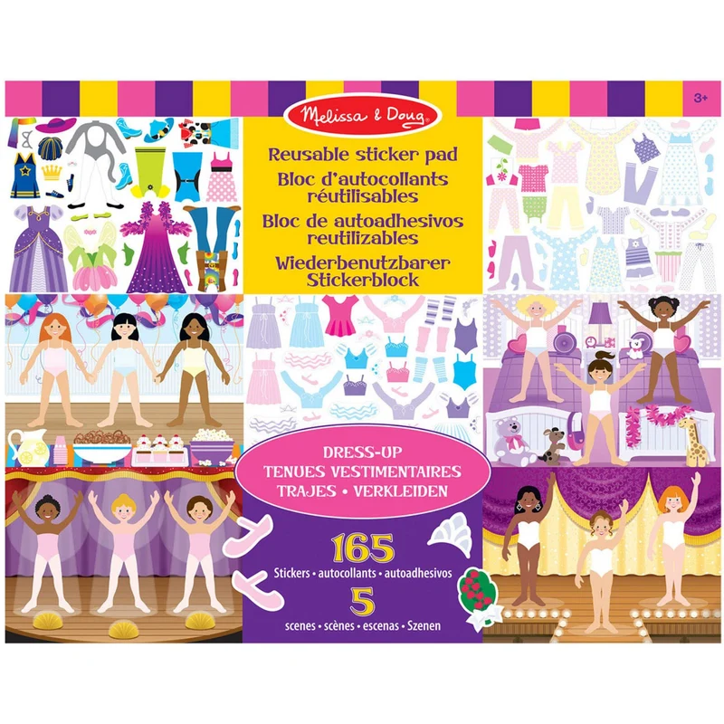 Melissa & Doug Multifarvet Reusable Sticker Pad Dress-Up