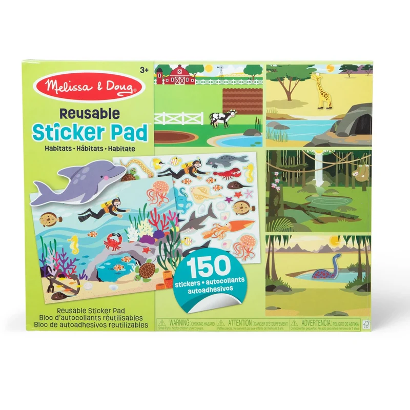 Melissa & Doug Grøn Reusable Sticker Pad Habitats