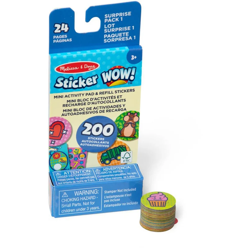 Melissa & Doug Blå Sticker Wow! Refill W/ Mini Pad Surprise Pack 1