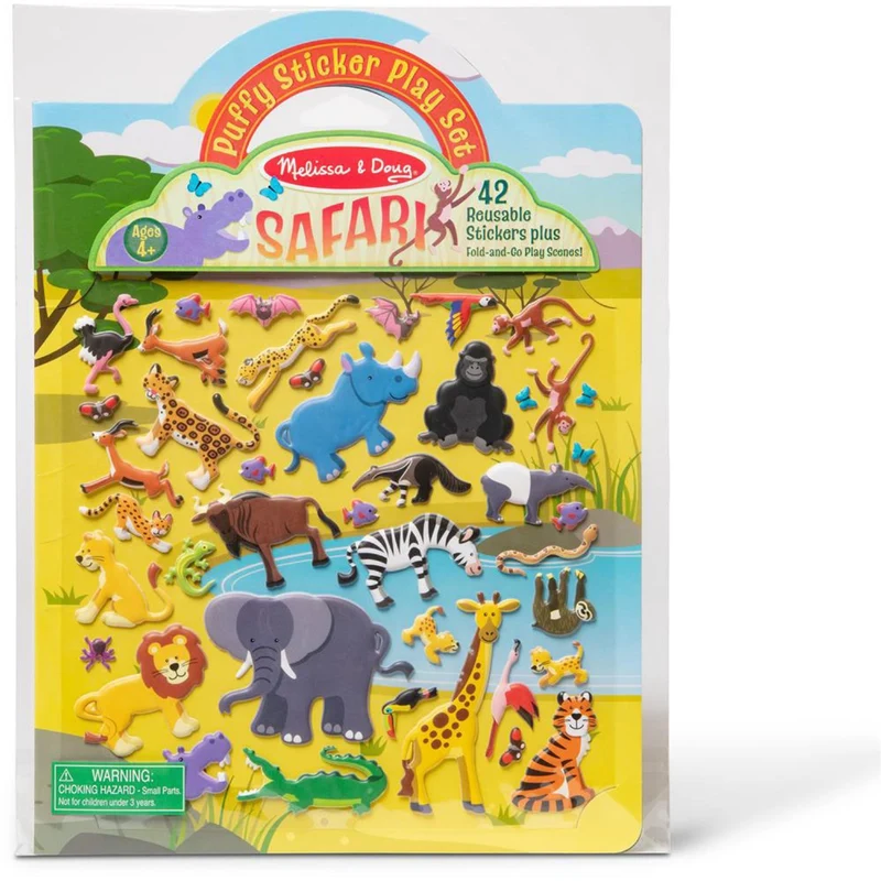 Melissa & Doug Multifarvet Puffy Sticker Playset Safari