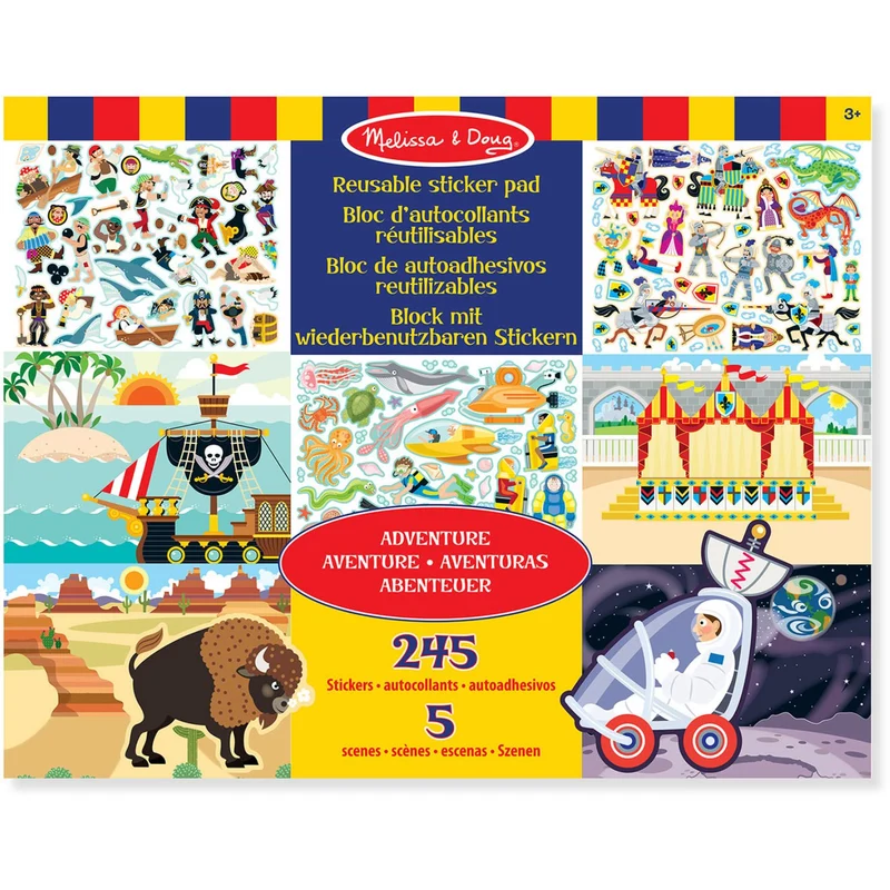 Melissa & Doug Multifarvet Reusable Sticker Pad Adventure