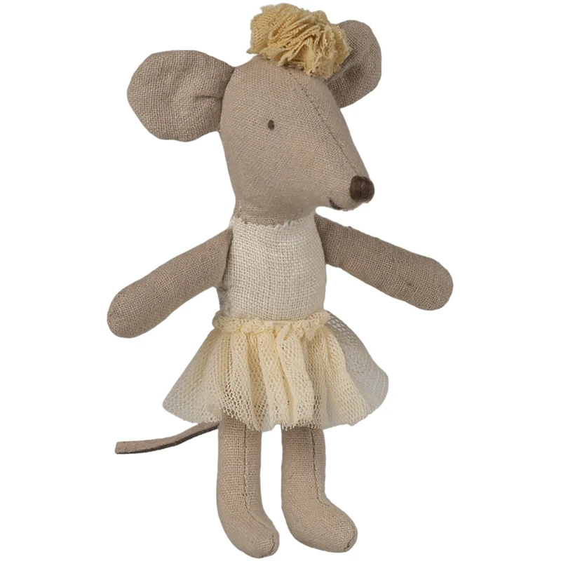 Maileg Ballerina Mus, Lillesøster - Råhvid