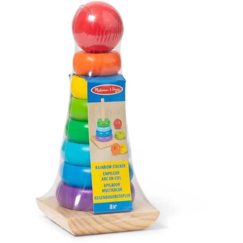 Melissa & Doug Multifarvet Wooden Stacking Toy Rainbow