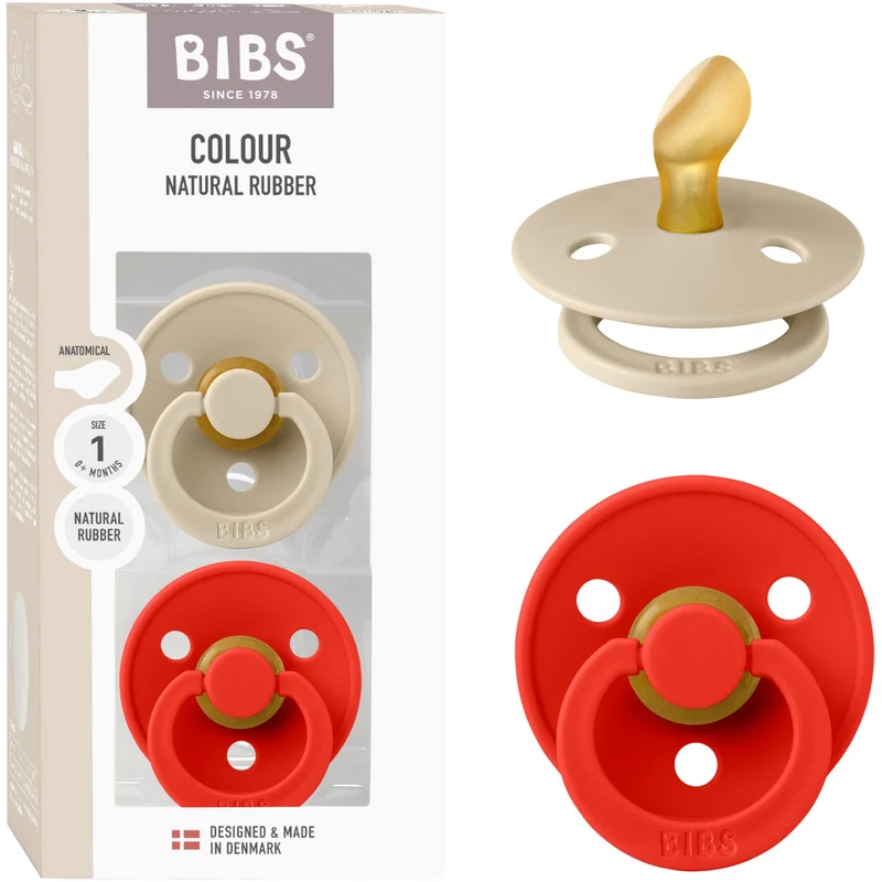 Bibs Vanilla/Candy Apple Sut Colour 2-Pak Anatomical Latex
