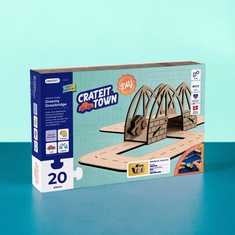 Crateit Town Wooden Legetøj Dreamy Drawbridge
