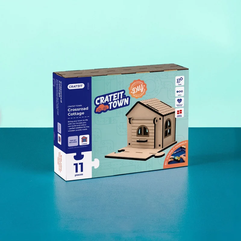 Crateit Town Wooden Legetøj Crossroad Cottage