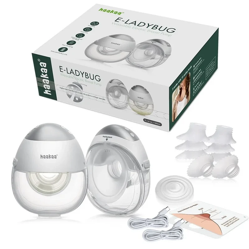 Haakaa E-Ladybug Wearable Electric Brystpumpe - 2Pc