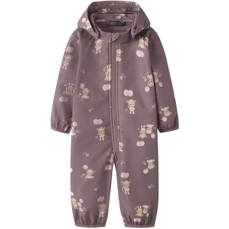 Name It Wistful Mauve Balloon Teddy Nbfalfa08 Softshell Dragt AOP Fo