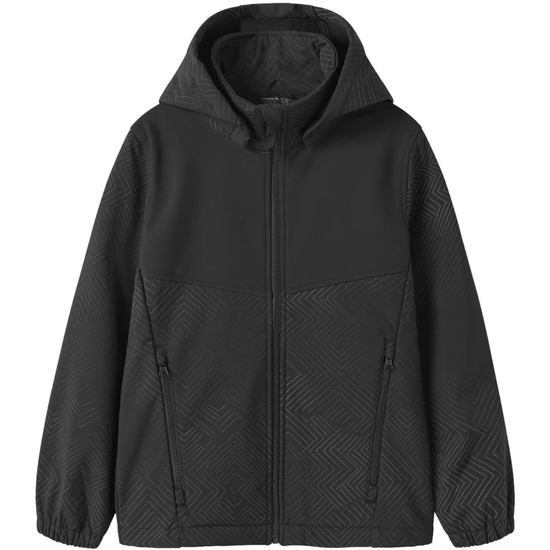 Name It Black Ref Nkmalfa08 Softshell Jakke Ref Aop Fo