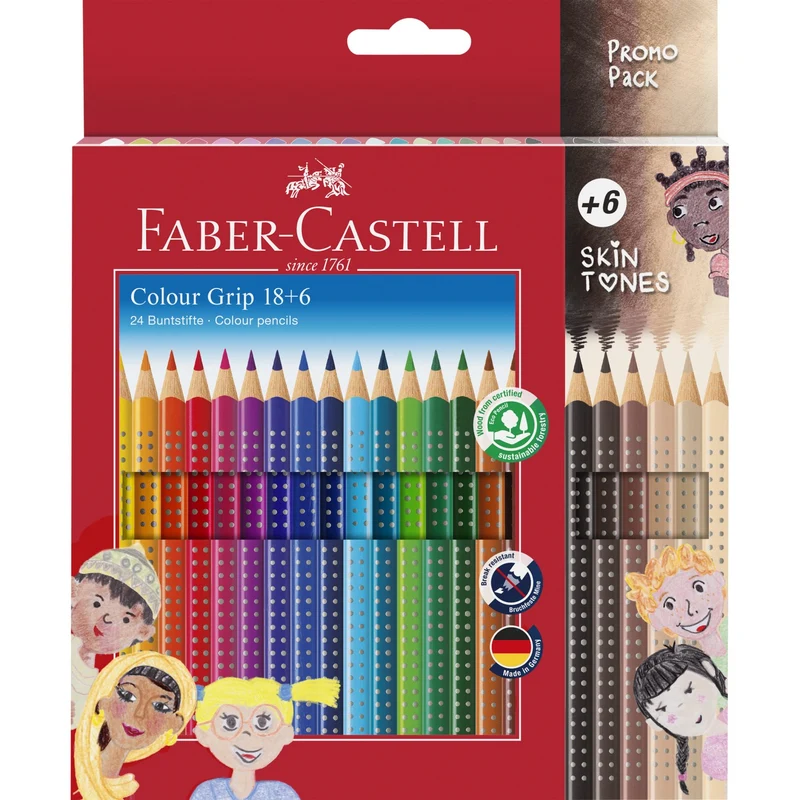 Faber-Castell Grip Farveblyanter "Skin Tones" 24 Stk