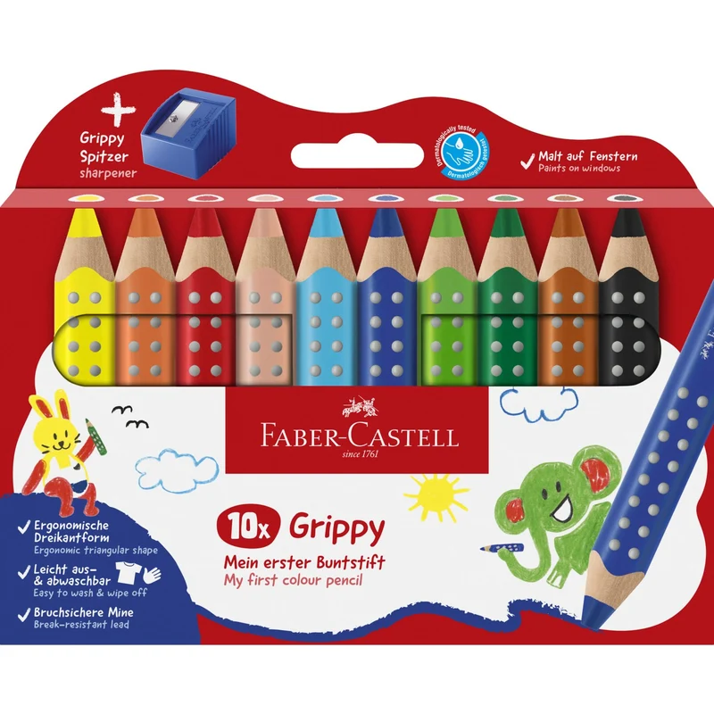 Faber-Castell Grippy XXL Jumbo 10 Ass+Spidser