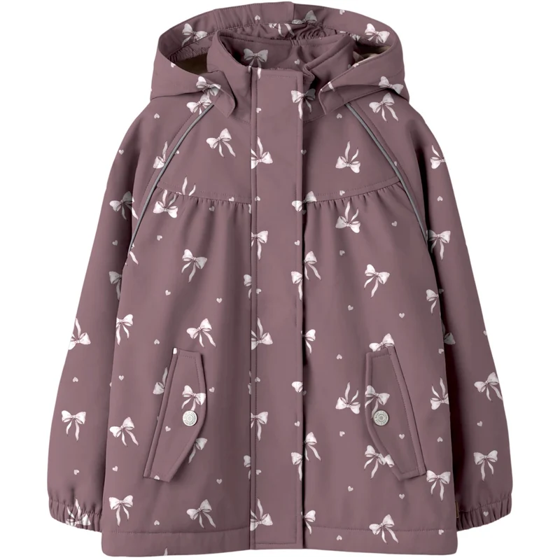 Name It Wistful Mauve Heart Bow Nmfalfa08 Softshell Ashape Jakke Fo1