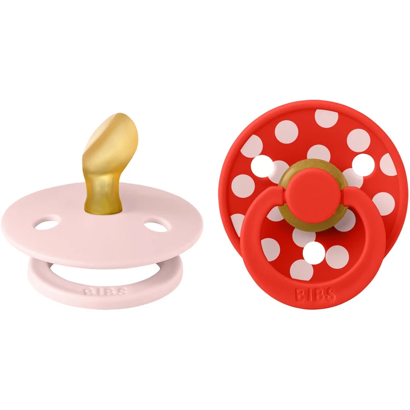 Bibs Blossom/Candy Apple Sut Studio Colour 2-Pak Polka Anatomical Latex