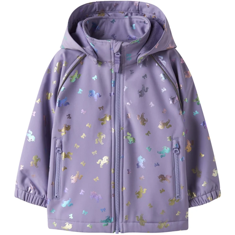 Name It Sunlit Allium Bow Nmfalfa08 Softshell Jakke Foil Aop Fo