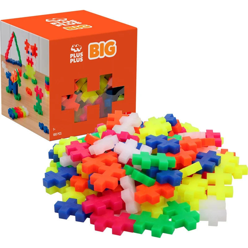 Plus-Plus BIG Neon Mix / 100 Pcs