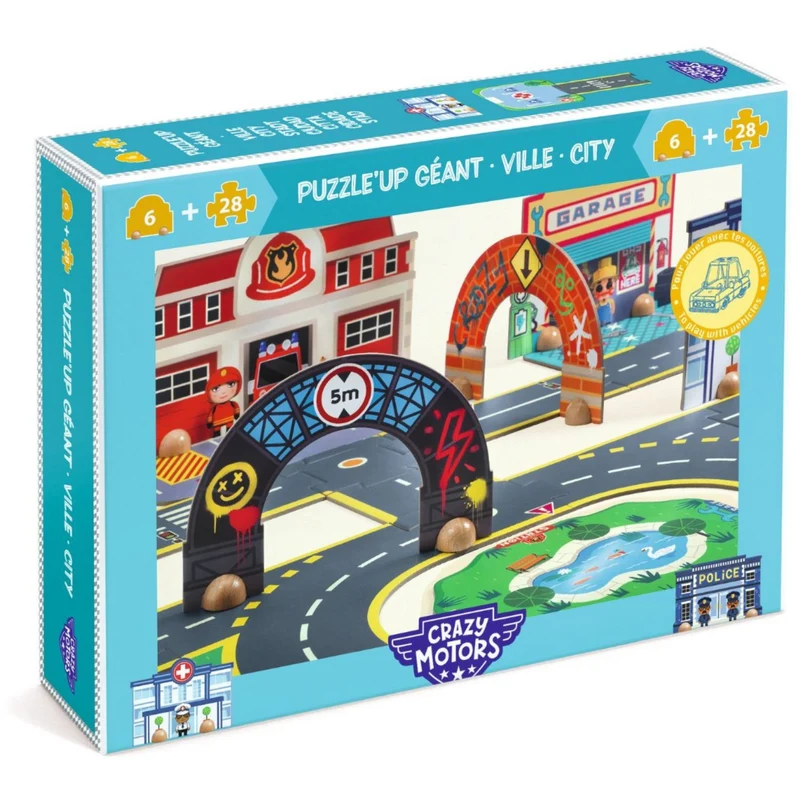 Djeco Crazy Motors, Vejpuslespil Byen, 33 Brikker
