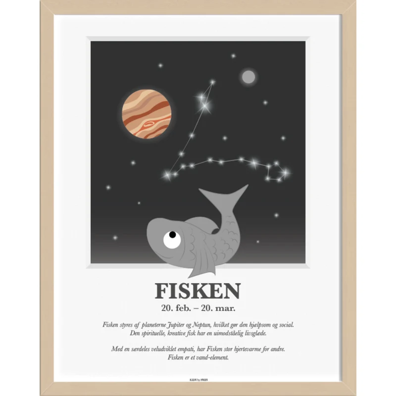 Kids by Friis A3 Plakat M. Stjernetegn, Fisken