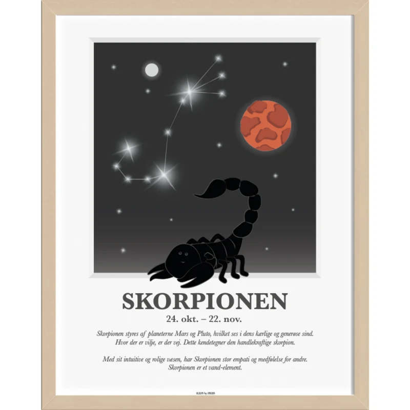 Kids by Friis A3 Plakat M. Stjernetegn, Skorpionen