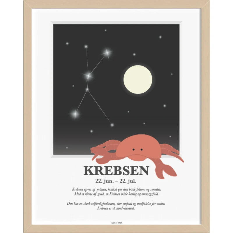 Kids by Friis A3 Plakat M. Stjernetegn, Krebsen
